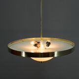 Lustre Bauhaus en laiton de Franta Anyz, 1930, restauré