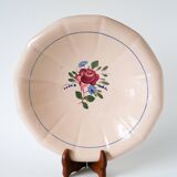 Large Digoin Sarreguemines hollow dish, flowering roses, 1950