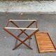 Scandinavian folding serving trolley in solid wood 1980
