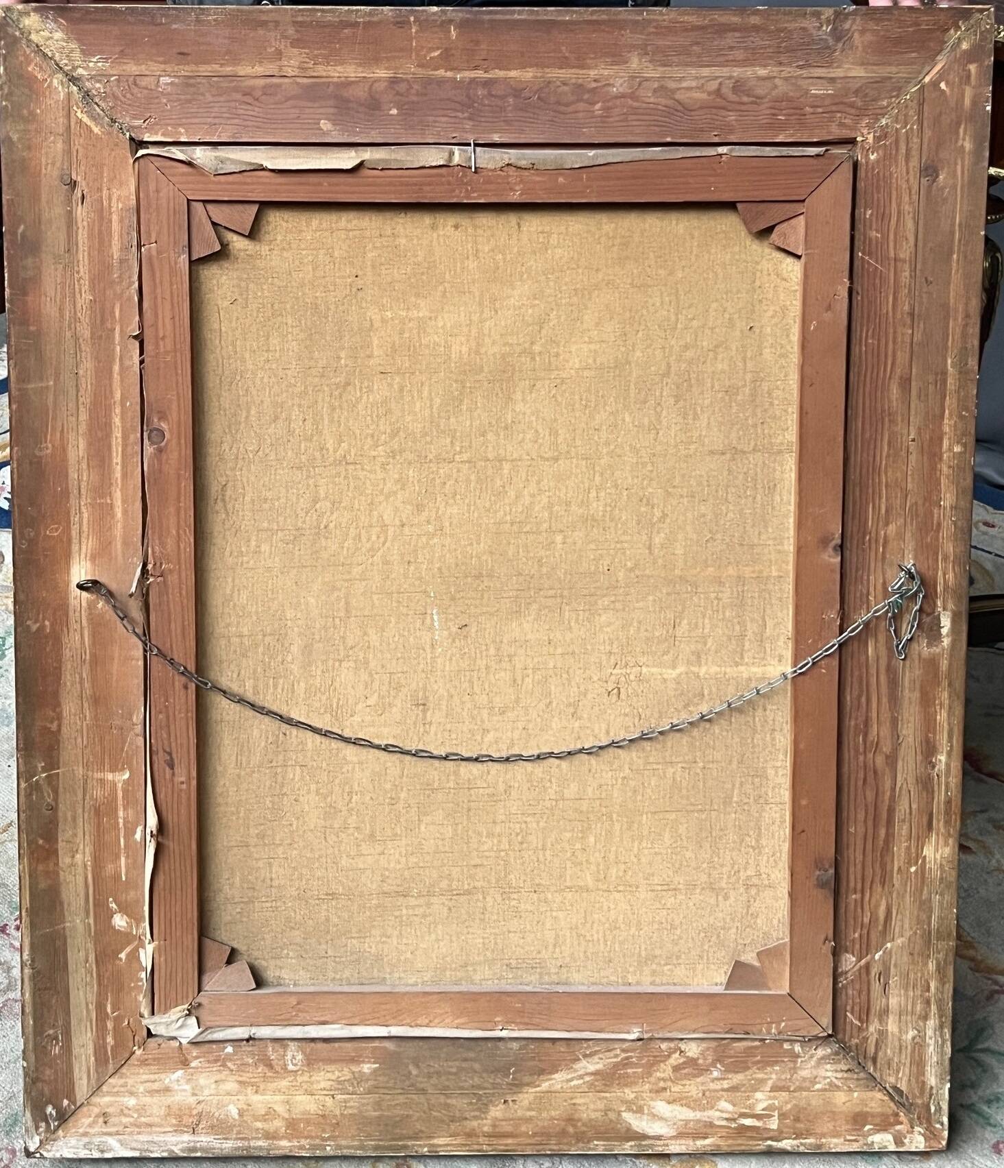 H.J. van Wijngaarden (1906–1986). Antique still life with poppies in a beautiful baguette frame.