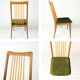 Lot de 6 chaises rembourrées Benze Mid Century avec entretoises en bois vert Design danois vintage des années 70