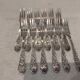 12 silver-plated table forks by goldsmith Ravinet Art Nouveau