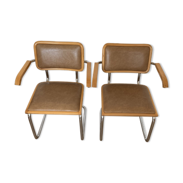 Pair of armchairs B64 by Marcel Breuer