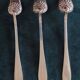 Solid silver salt spoons with Minerva hallmark, 19th century