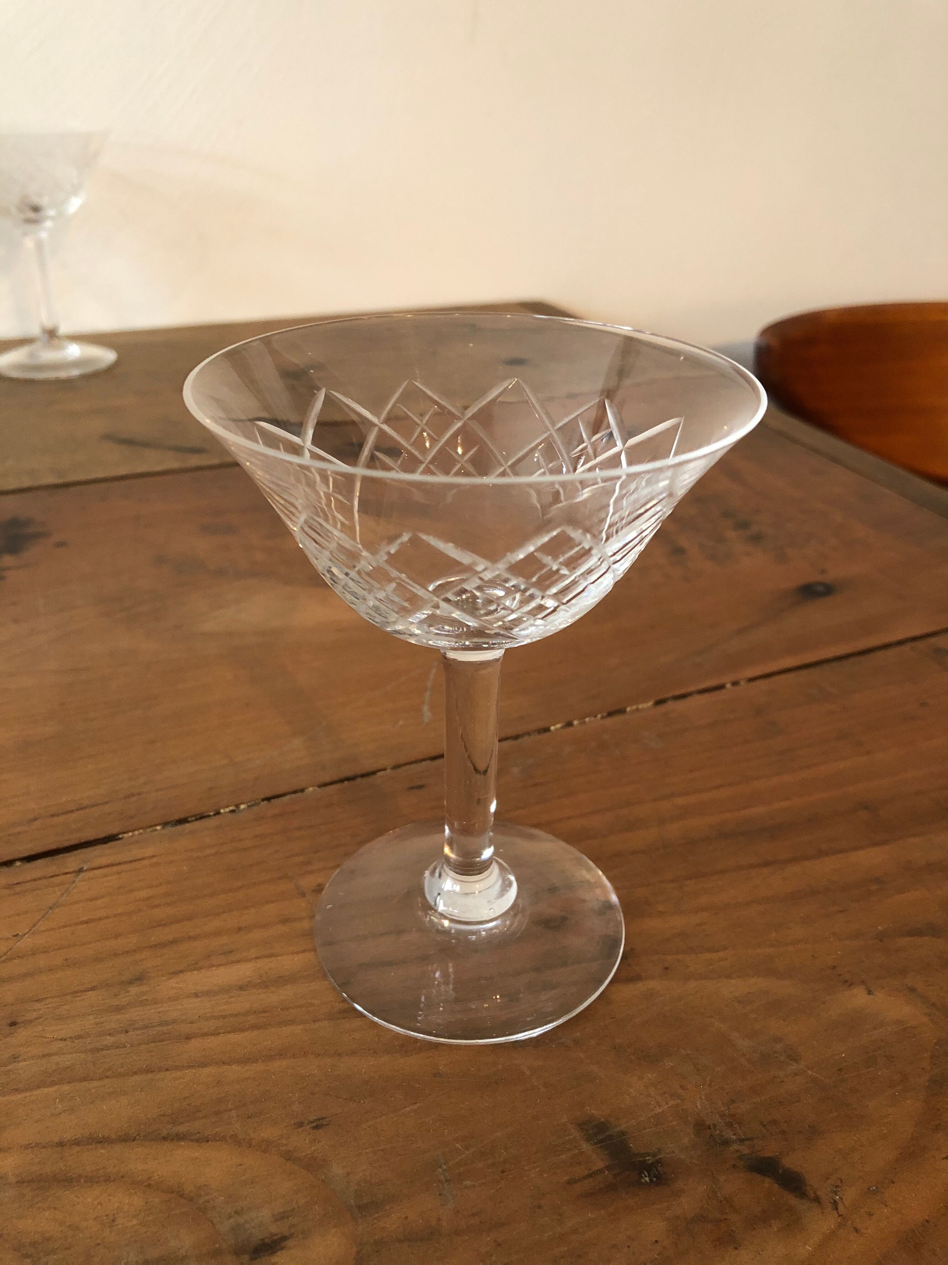 10 Silver crystal champagne glasses.