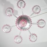 Wonderful Vintage Pink Venetian Chandelier Murano Glass 7 arms
