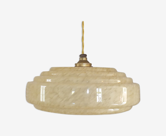 Lampe baladeuse suspension en verre moucheté vintage