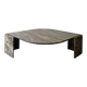 water green, beige and pink/burgundy marble drop coffee table, Roche Bobois 1970