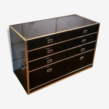 Chest of drawers Roche Bobois vintage lacquered black