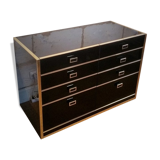 Chest of drawers Roche Bobois vintage lacquered black