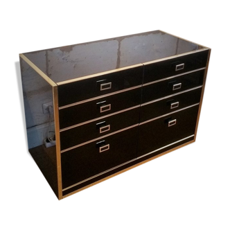 Chest of drawers Roche Bobois vintage lacquered black