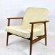 Beige boucle GFM63 lounge chair by J. Kedziorek, 1970s