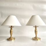 2 brass lamps