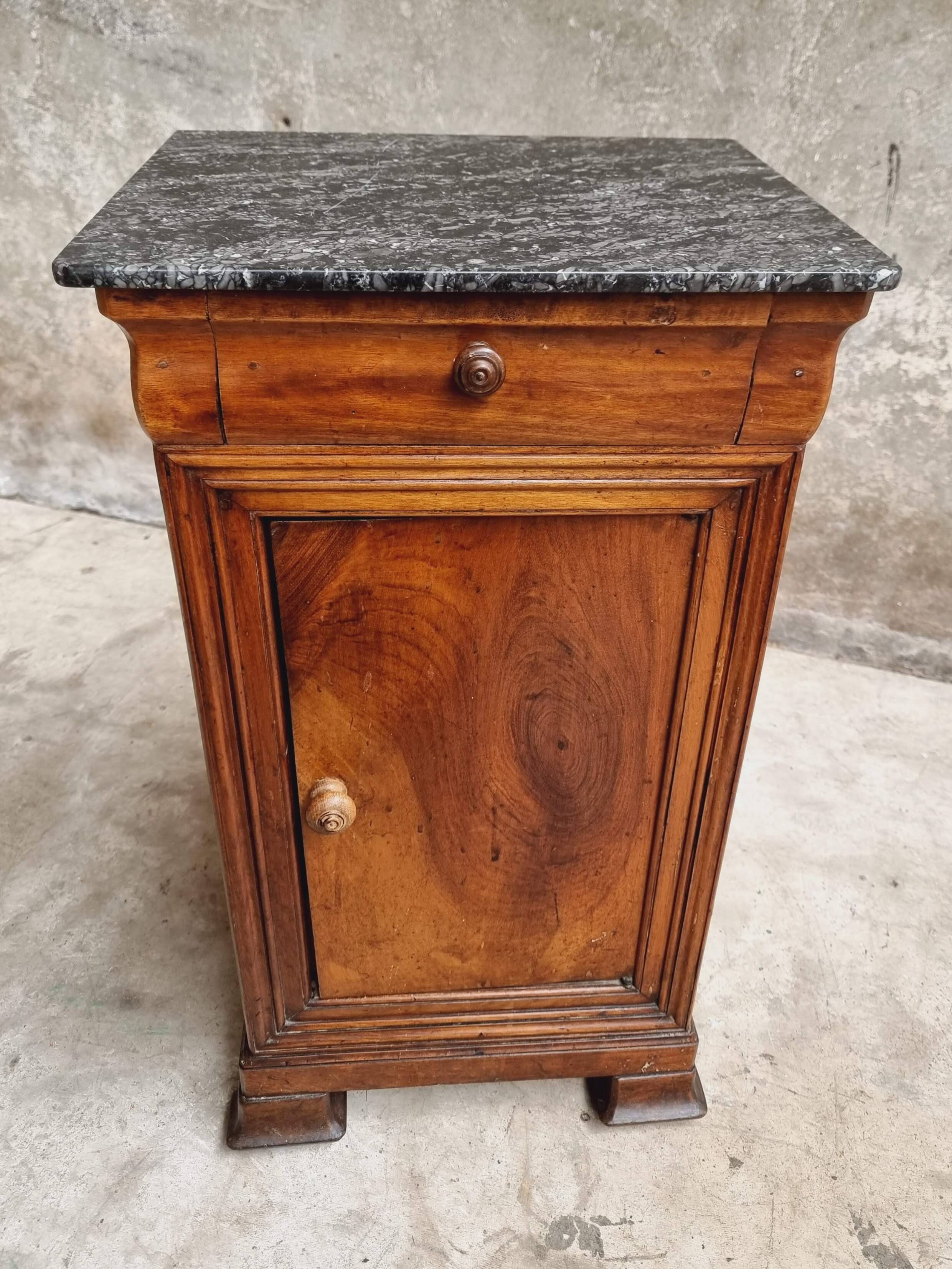Antique small cabinet French hall cupboard walnut