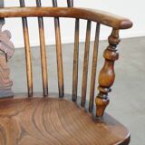 Chaise de salle à manger Windsor à dossier haut, style anglais ancien