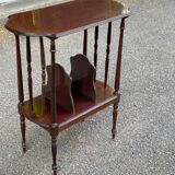 Vinyl or sheet music storage unit, wooden side table with bars