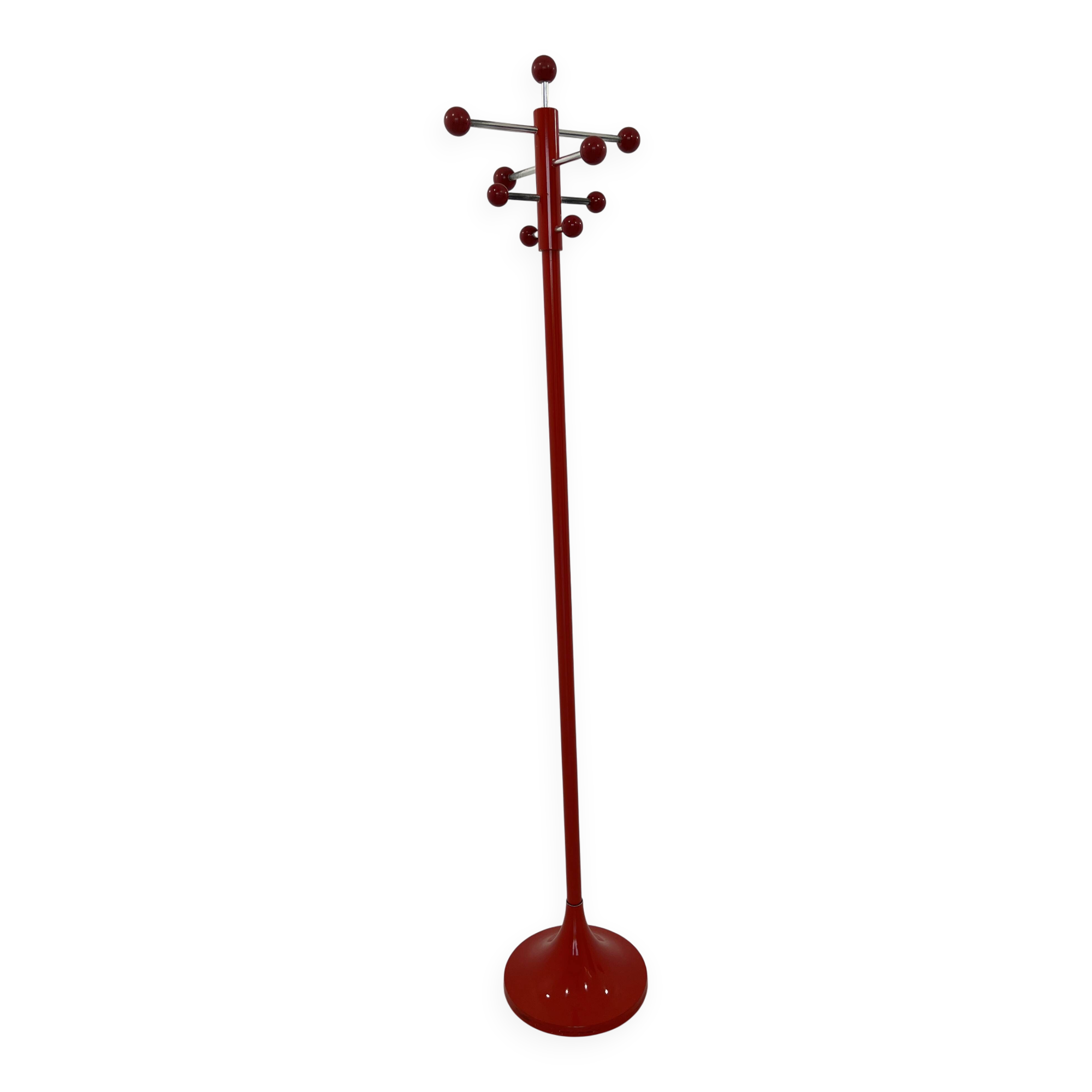 Porte-manteau rouge vintage des années 80
