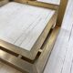 Italy octagonal table 70s glass and brass