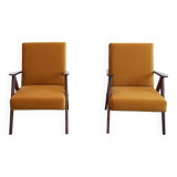 Mid century easy armchairs model B310 Var in velvet