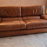 Three-seater leather sofa