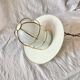 Vintage pendant light in gold metal and white opaline