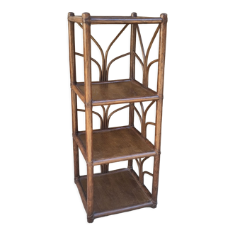 High shelf in vintage bamboo and rattan, 60s