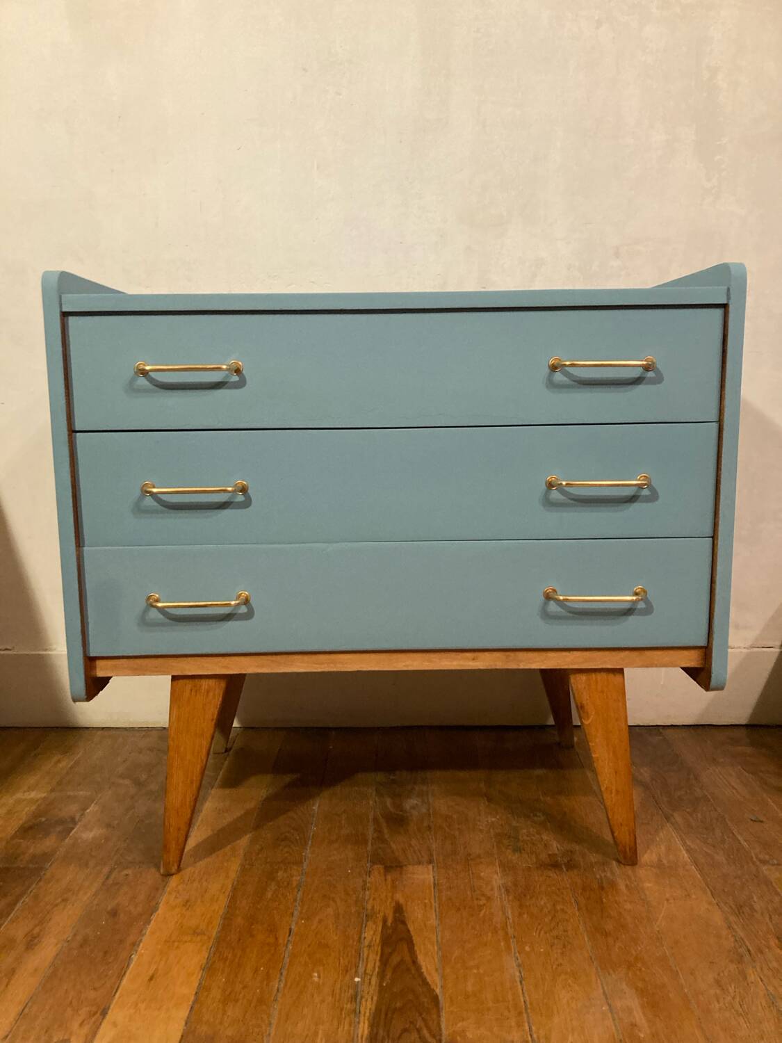 Vintage compass foot chest of drawers