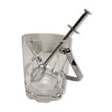 Crystal ice bucket Sevres France with spoon dimension: height -12.5cm- diameter -9.5cm-