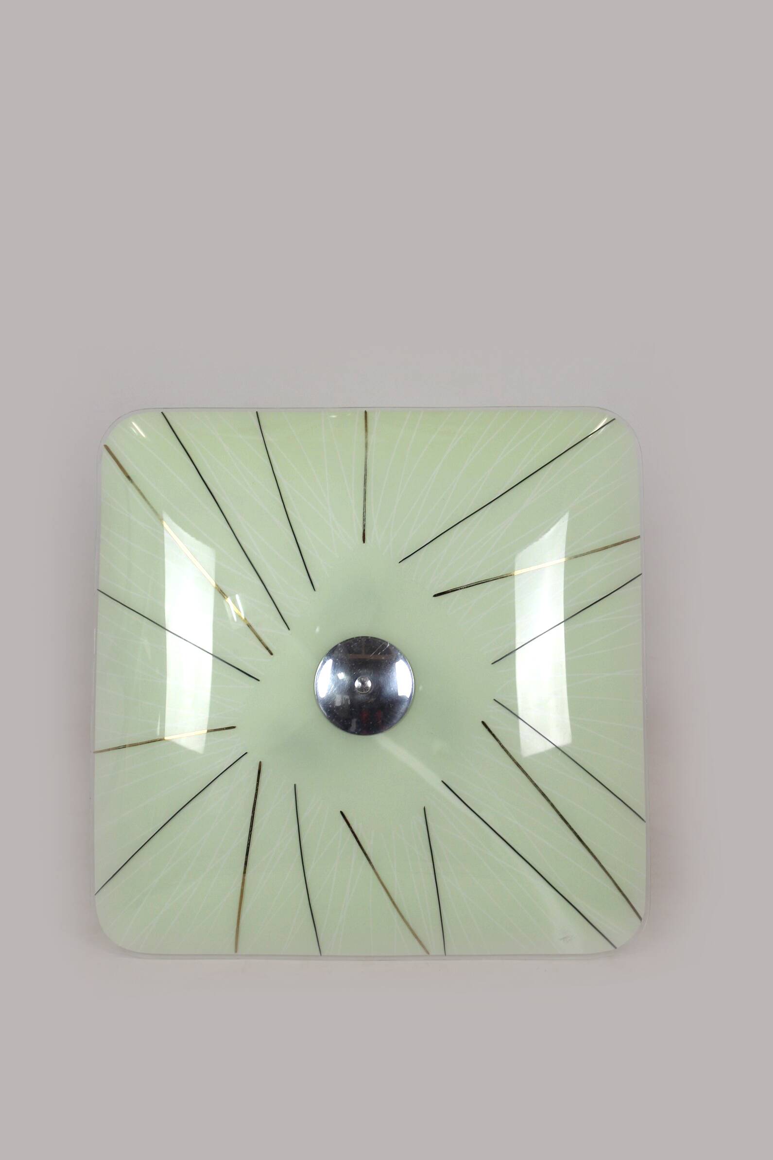 Mid-Century Czech Glass Pendant Lamps with Colorful Decor, 1970s, Set of 6