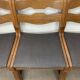 6 vintage solid wood brutalist chairs