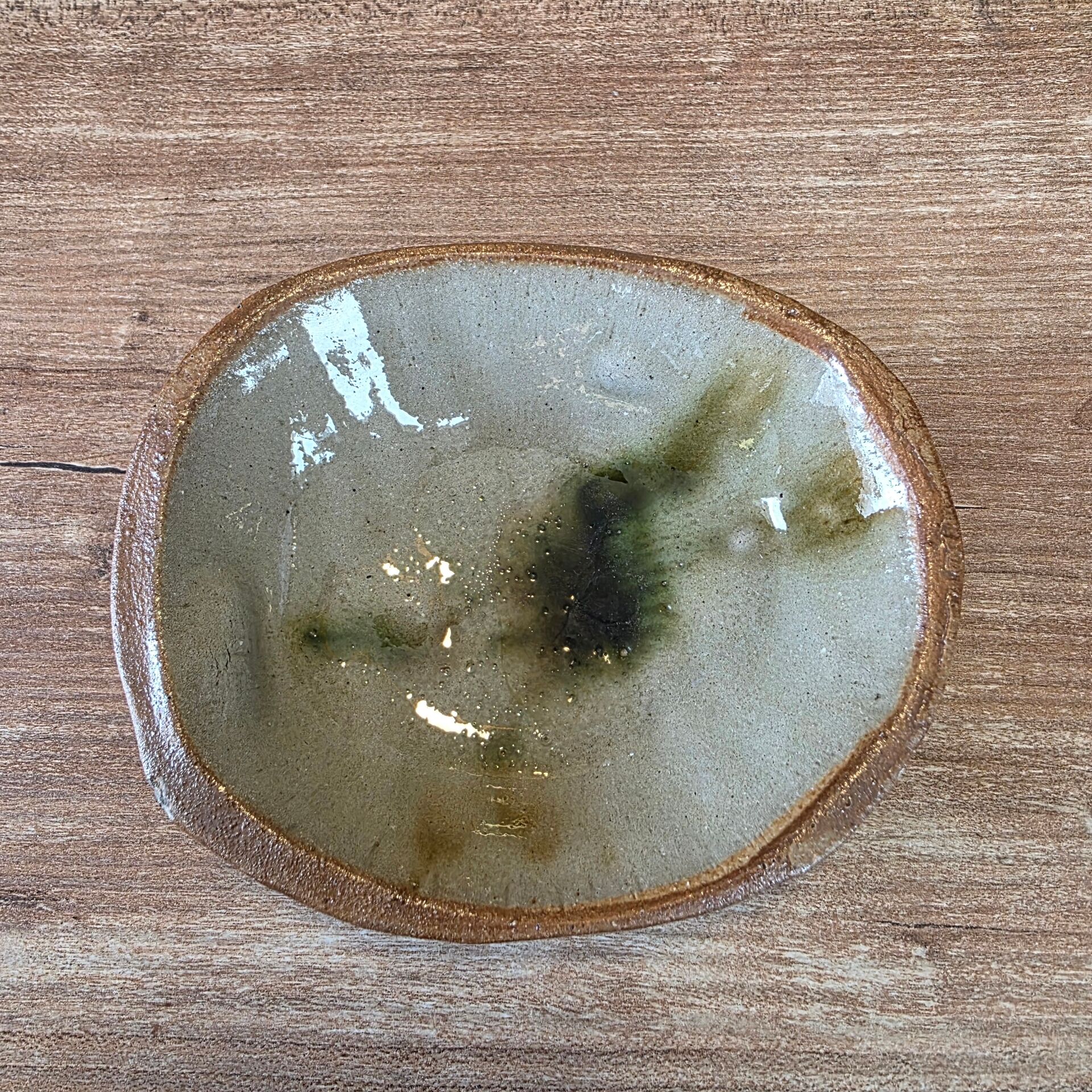 Set of 3 vintage Gres pieces from La Colombe pottery, signed.