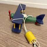 Vintage lighting chandelier BOUDET wooden airplane