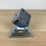Art Deco chromed metal dice sculpture