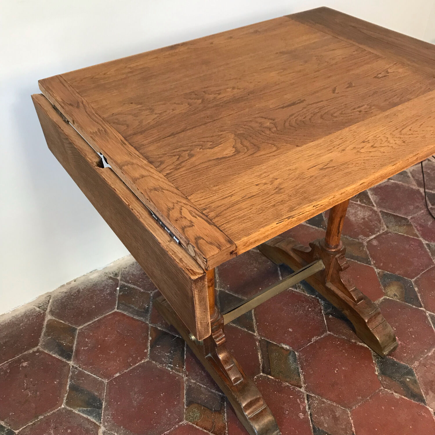 Old wooden bistro table