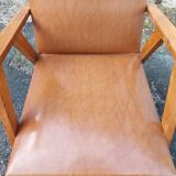 Fauteuil en Skaï années 50