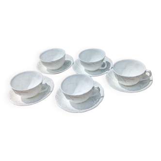 Ensemble de tasses anglaises coalport en porcelaine blanche