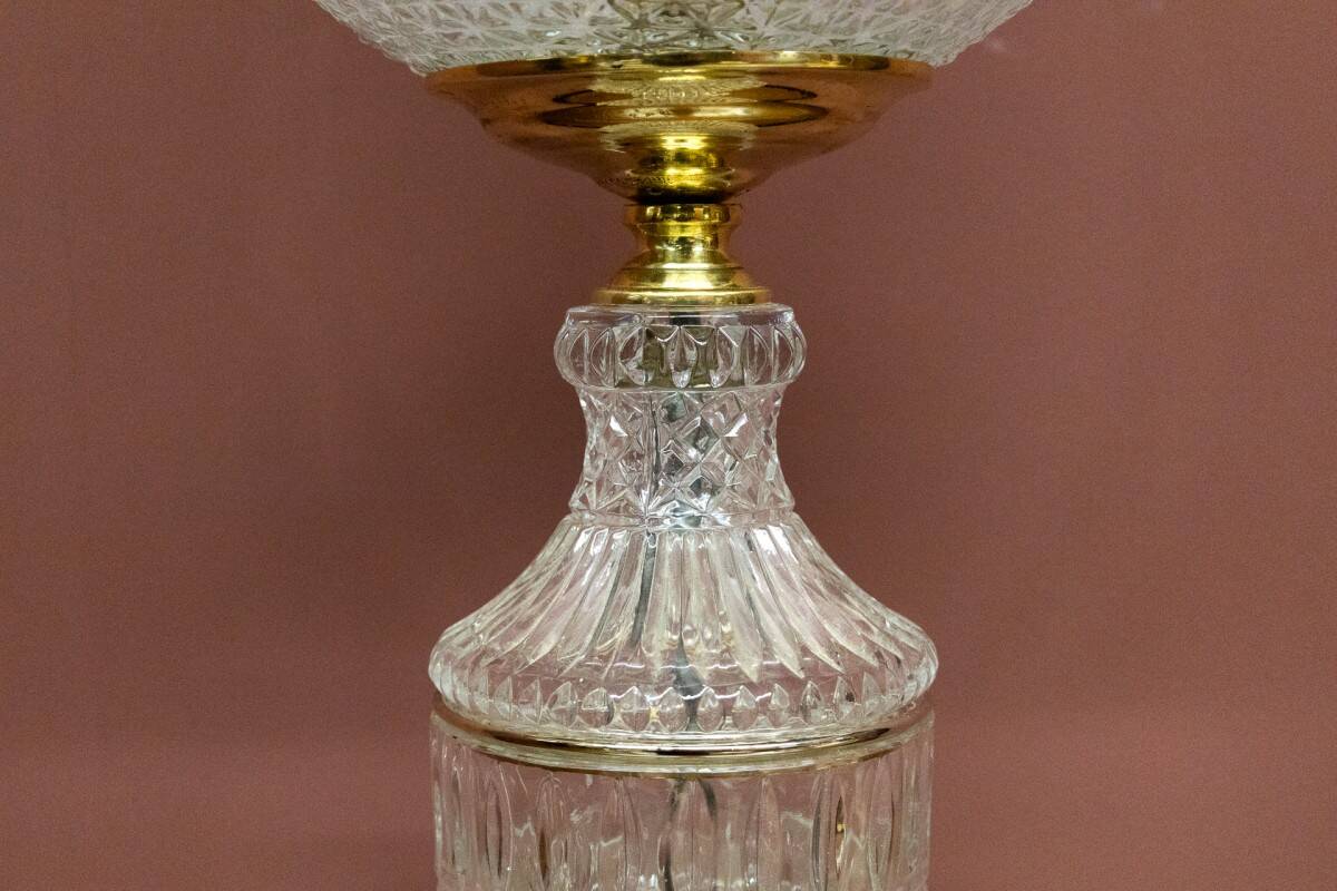 Lampe de table en verre Art Déco, Pologne, milieu du XXe siècle.