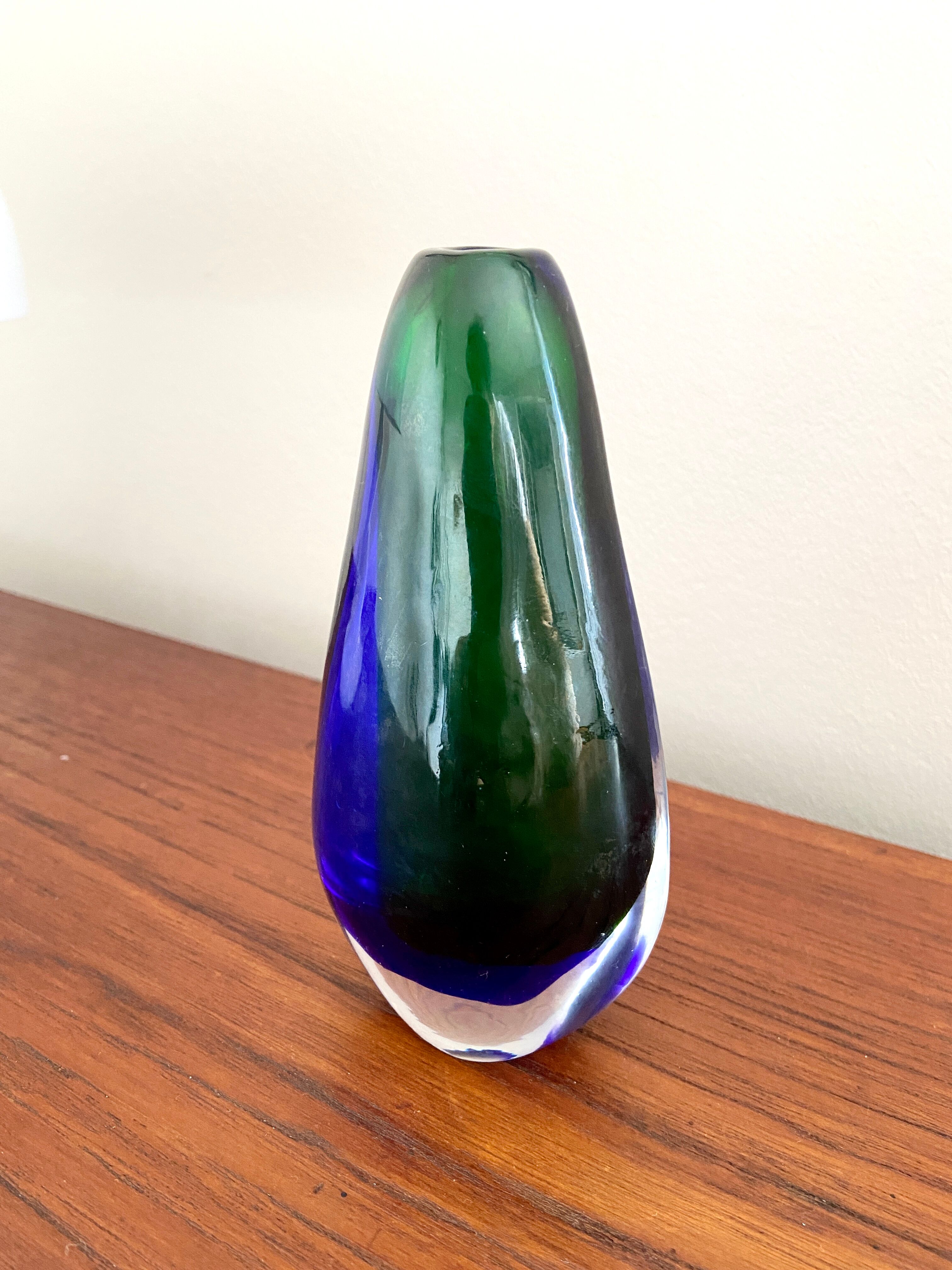 Blue and green murano vase