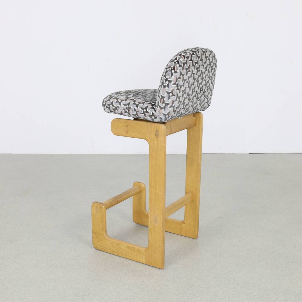 3x bar stool in pinewood by brune, 1970s