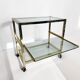 Vintage chrome and gold side table from the 1980s.