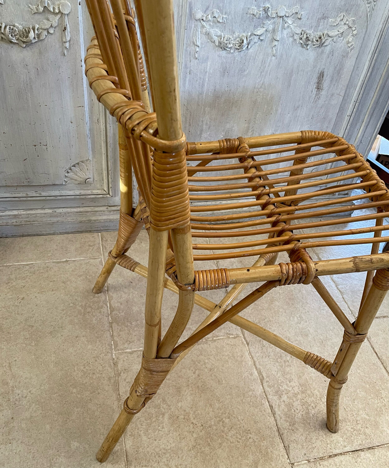 Set of four rattan chairs