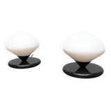 Vintage Swiss marble and glass table lamps by Optelma, set of 2.