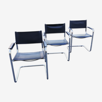 Lot de 3 fauteuils cantilever