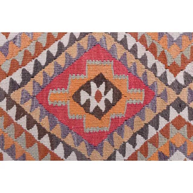 1970s vintage Turkish hand-knotted wool cotton brown runner rug 90x286