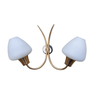 Applique doubl, laiton et opaline