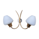 Double wall light, brass and opaline, Maison Arlus, 1950s