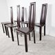 Vintage brown leather dining chairs, set of 6, 1980s