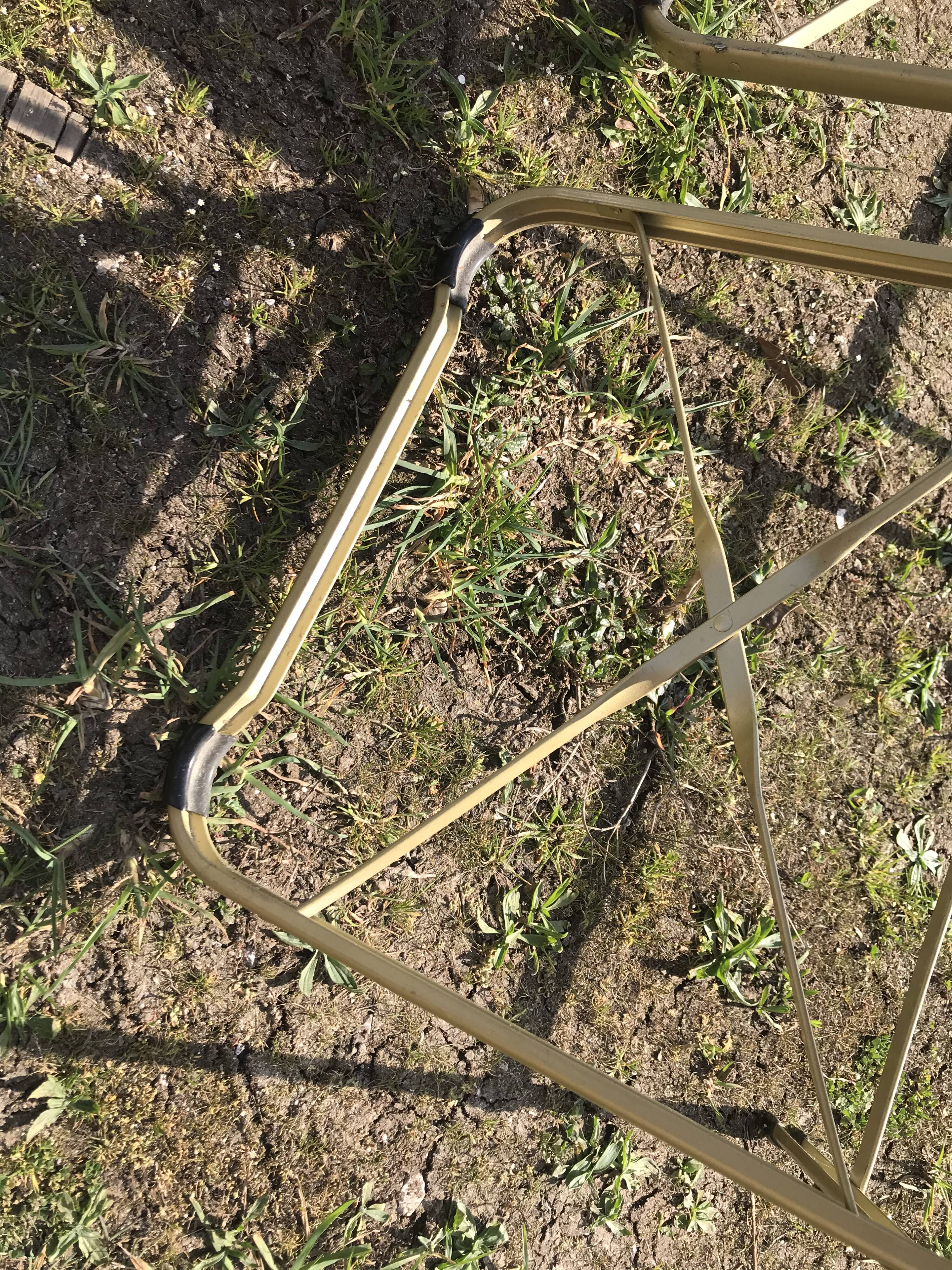 4 blue velvet folding chairs