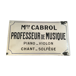 Ancienne plaque émaillée professeur