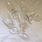 Together five mismatched stemware